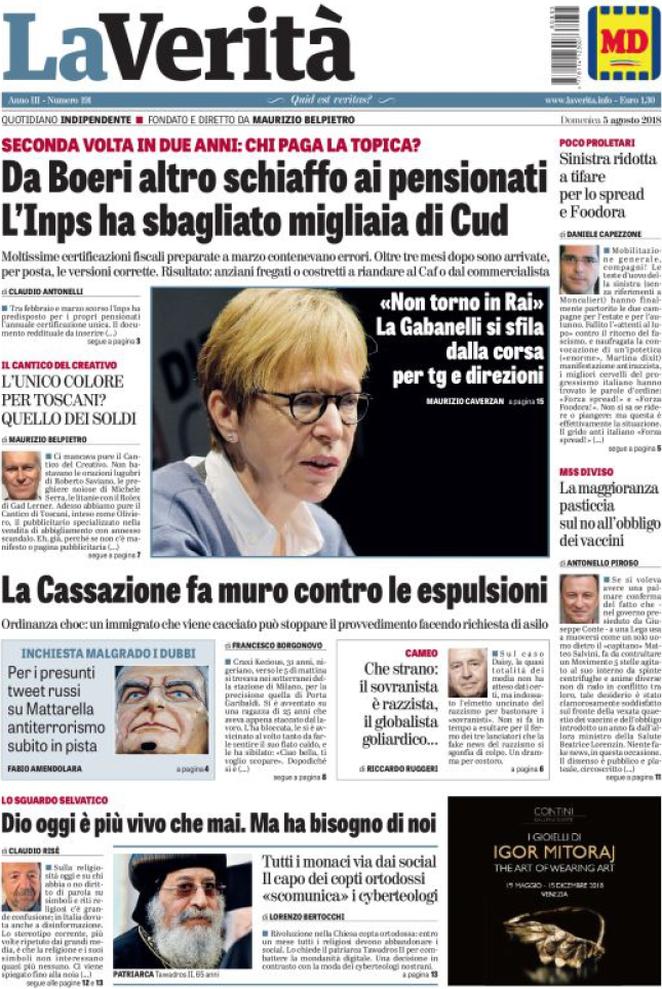 La Verità Quotidiano Prima Pagina Di Oggi